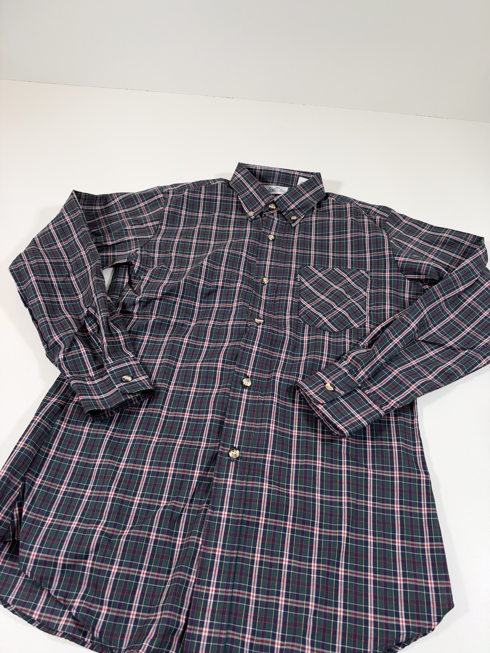 VTG Levi's Shirt Mens M Green Plaid Long Sleeve Button Down Made USA Casual